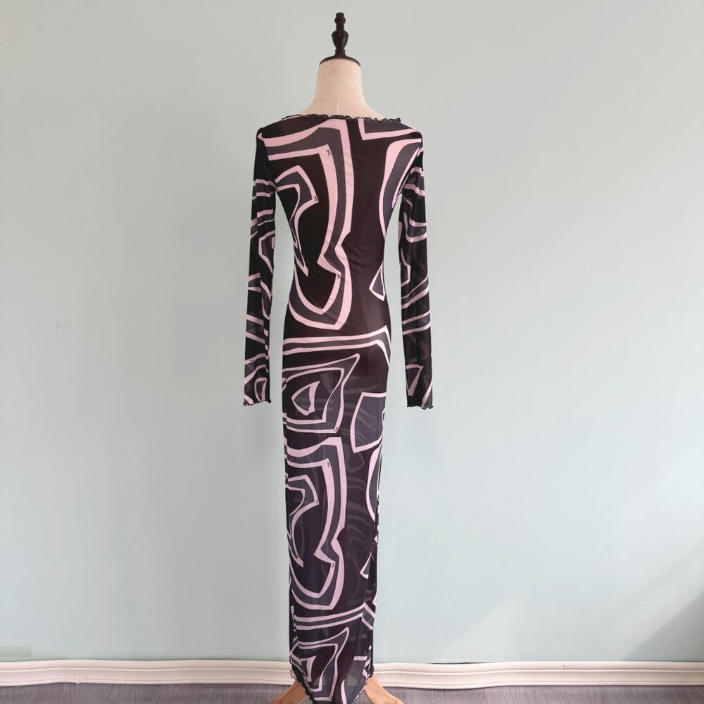 Emilio Pucci labirinto print tulle dress - black - Picture 7 of 14